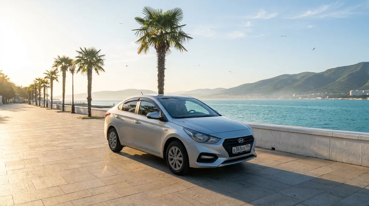 Аренда Hyundai Solaris (Серебристый) в Геленджике — Седан
